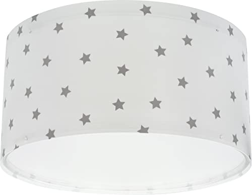 Dalber Deckenlampe kinderzimmer, Deckenleuchte für Kinder Star Light Sterne Welb, Deckenlampe Kinderzimmer, 82216B, E27, Weiß