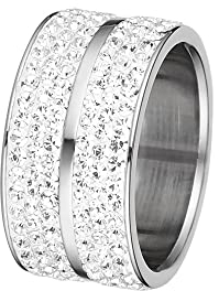 MYC-Paris - Elodie Ring – Edelstahl + rhodiniert – österreichische Kristalle – Geschenk zum Geburtstag, Muttertag, Weihnachten, Kristall, Kristall
