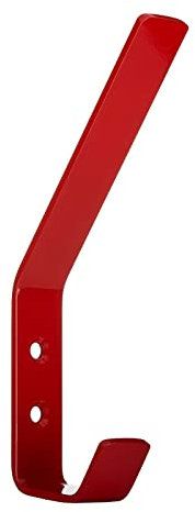 SOTECH Crochet à vêtements Loxten 142 x 20 x 45 mm rouge signal Crochet de vestiaire en acier inoxydable Épaisseur de matériau de 3 mm Crochet pour vestes avec bords arrondis