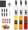 FNLLC Bouteille d'huile,6 Bouteilles en Verre 500ml,Bouteille d'huile d'olive,Distributeur d'huile avec Entonnoir,Set de Bouteilles de vinaigre et d'huile, Verre sans Plomb avec étiquette,Bouchon