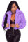PengGengA Manteau Femme Casual Chaud Veste court en Fausse Fourrure Peluche Lapel Manches longues Manteaux - Violet, S