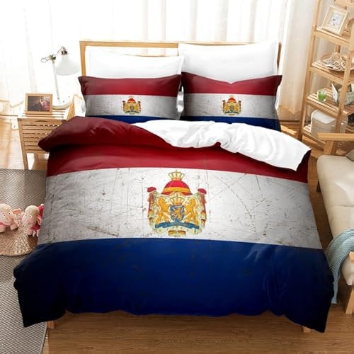 SJSXWQN Double Duvet Set Russian Flag Double Bed Duvet Cover Set for Children Aldult with Zipper Closure Breathable Hypoallergenic Microfiber Quilt Cover 78.7x 78.7 + 2 Pillowcases 19.7x 29.5