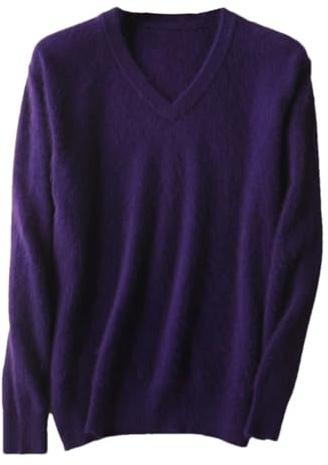 Maglione da uomo in cashmere con scollo a V solido maglione invernale casual a maniche lunghe caldo pullover