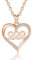 INFUSEU Engelszahl Kette, 925 Silber Roségold Anhänger Zahl Engel Lucky Nummer Charm Halskette 222 Glücksanhänger Chokerschmuck für Frauen