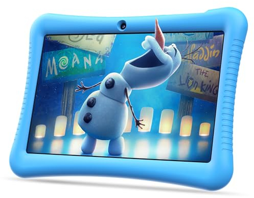 Semeakoko Kinder Tablet 10 Zoll Android 13, Kids Tablet Quad Core Processor 1.6GHz, 3GB RAM/32GB ROM(256GB TF), 1280x800 HD-Display, 6000mAh, WiFi, Bluetooth, Dual Kamera, Elterliche Kontrolle(Blau)