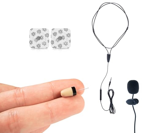 CooMax Spy Earpiece Hidden Wireless Earphones Invisible Headset Phone Microphone Exam - Mini Secret Headphone Listening Device Hearing Cheating Earbuds (Spy Earpiece Vip Pro SuperMini + Microphone)