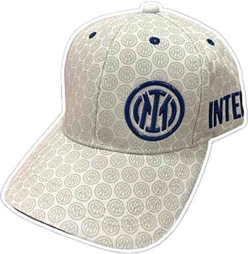 Cappello Inter Ufficiale Berretto Cappellino con Visiera Bianco con Scritta e Logo IM Fantasia