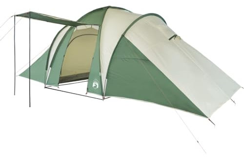 vidaXL Kuppelzelt, Familienzelt für 6 Personen Wasserdicht, Campingzelt mit Abnehmbarem Überzelt Insektenschutz, Outdoor Zelt Gruppenzelt, Grün