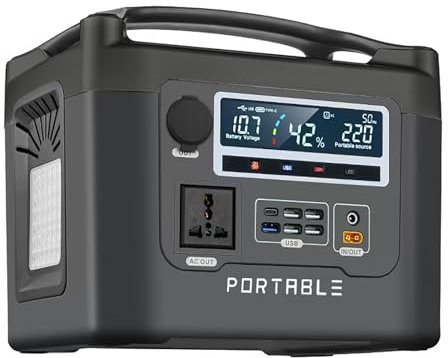 FXNFXLA Estación De Energía Portátil, Generador Solar con Toma De Corriente Ca De 1500 W Y Carga Inalámbrica, Carga Completa De 1,6 Horas, Adecuada para Emergencias En Casas Rodantes, Camping