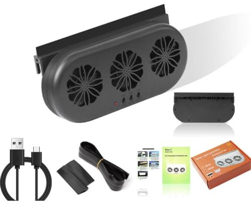 Ventilador de coche alimentado por USB o energía solar, ahorro de energía, ventilador interior para ventana de coche, radiador enfriador de circulación de verano, ventilador de escape Coolin O5T5 para