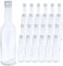 Vitrea 24 leere Glasflaschen 350ml Schraubverschluss Silber - Flaschen zum Befüllen mit Deckel - für Saft, Getränke, Likör, Öl, Saucen - 24 Stück, PP28, Geradhals