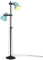 vidaXL Stehleuchte, Stehlampe für Wohnzimmer Esszimmer Büro, Standleuchte 2-flammig, Leselampe Leuchte Lampe, Industrie-Stil, 25W Blau E27
