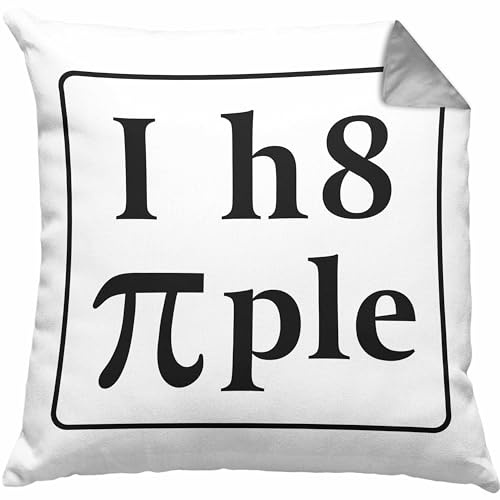 Trendation I H8 Piple I Hate People Ich Hasse Menschen Nerd Kissen mit Füllung 40x40 Geschenk Physiker Mathematiker (Grau)