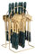 24 Pieces Gold Cutlery Set,Flatware Set Rack,Knife Fork Spoon Hanging Flatware Set,Reusable Easy Clean,Mirror Polished Tableware Set for Home Kitchen (Dark Green)