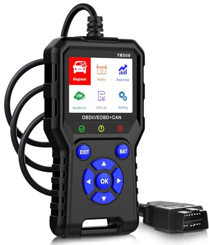 OBD2 Diagnosegerät, OBD2/EOBD Diagnosegerät Auto, Motor Fehlercodeleser Auto Diagnosegerät, KFZ Auslesegerät Mit Vollen OBD2-Funktionen, Auto Auslesegerät Unterstützt OBDII/EOBD-Protokoll