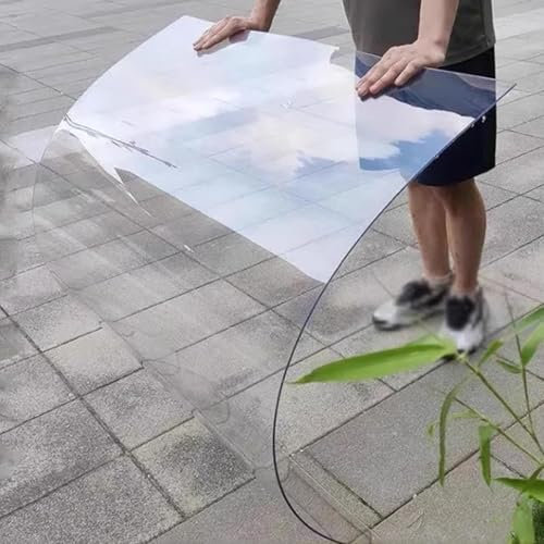 tow000ack Polycarbonatplatten Klare Kunststoff-Dachplatte,1,2mm Wasserdicht UV-Schutz Transparente PC-Platte,Ersatz Abdeckung Für Außen/Garten/Gewächshaus,Leicht zu Schneiden (0,6m x 3m)