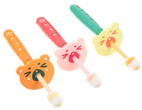 HAWILLOSCH 3 Pièces Brosse à Dents Pour Enfants Brosse à Dents Souple Pour Bébé Brosse à Dents à 360 Degrés Brosse à Dents Pour Tout-petit Rotatif Brosses à Dents Pour Tout-petits Pp