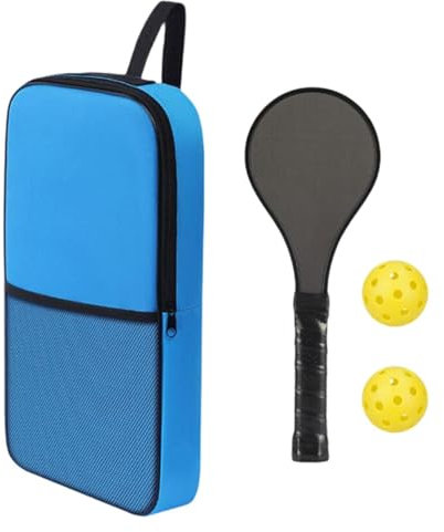 Perfeclan Pickleball Sweep Paddle Racquet Mini Padder Head Tool de Entrenamiento con empuñadura no saliente con Bolsas Fibra de Carbono de Superficie, Bolso Azul de Agarre Negro