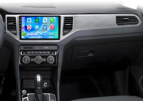 NHOPEEW 2G+64G Android Autoradio für VW Golf Sportsvan 2016-2019- | Drahtlos Carplay & Android Auto - 10 Zoll Android Stereo mit WiFi EQ GPS Mirror Link FM RDS + AHD Rückfahrkamera&Mic