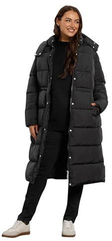 EVANS Curve Brown Maxi Puffer Coat - Women's - Plus Size Curve