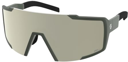 Scott Shield AMP Wechselscheiben Fahrradbrille kaki grün/weiß Chrome