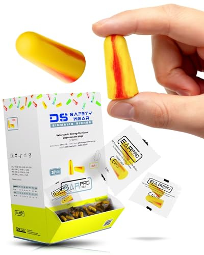 EAR PROTECT 400x Gehörschutzstöpsel 37dB - EN352-2 - Spender mit Ohrstöpsel (200 Paar) - Lärmschutz Ohrstöpsel - Ohrenstöpsel Baustelle - Professioneller Hygienischer Ohrstöpselspender für Betriebe