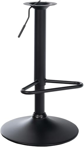 CLP Ersatzgestell für Barhocker, Barhockergestell mit 10x10 cm Lochabstand, Gestell aus Metall stufenlos höhenverstellbar mit Fußablage Farbe schwarz