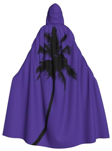 CKGODGF Palm Tree Print Carnival Costumes,Party Capes,Adult Hooded Capes,Witch Robes,Fashion Cloaks,Cosplay Robe