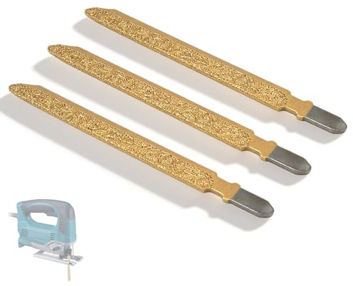 JIXLOUR Lames de scie sauteuse diamantée haute qualité professionnelle de 100 mm, jeu de 3 disques de coupe sous vide dorés pour granit, marbre, céramique, brique, plastique