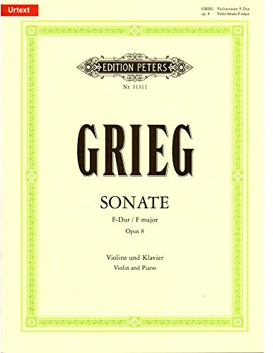 Sonate für Violine und Klavier Nr.1 F-Dur op.8, Klavierpartitur u. Einzelstimme: Urtext. Ausgabe nach der Edvard-Grieg-Gesamtausgabe (Band 8)