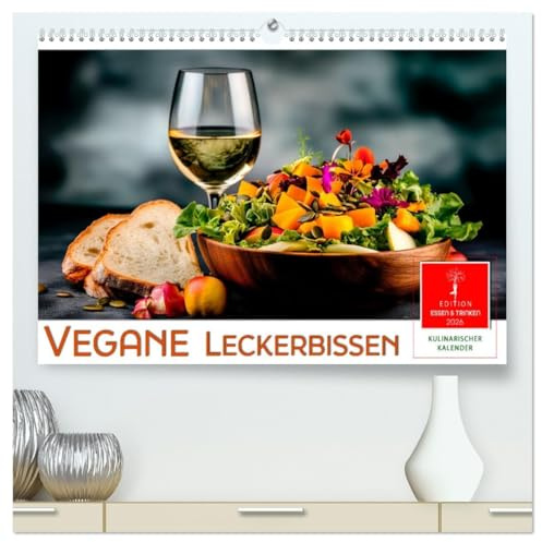 Vegane Leckerbissen (hochwertiger Premium Wandkalender 2026 DIN A2 quer), Kunstdruck in Hochglanz: Perfekt für alle, die vegan genießen möchten. (CALVENDO Lifestyle)
