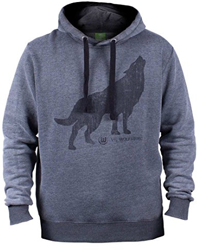 VfL Wolfsburg Hoodie/Kapuzenpulli Rudelbildung grau Wölfe Fanartikel Ultras Größe S