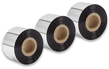 vhbw 3x Thermotransfer-Band kompatibel mit Printronix T5308, T5306 Drucker Etikettendrucker, Wischfest, 40 mm x 300 m, Wachs-Plus Schwarz