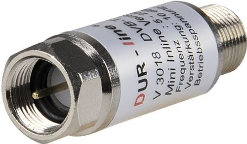 8 Stück - DUR-line V3018 Mini Inline Verstärker Verstärkung 18 dB für Sat und DVB-T2 5-2500 MHz