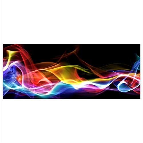 decorwelt Glasbild 125x50 XL Abstrakt Bunt Panorama Wandbild Glasbilder Modern Deko Glas