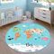 Paco Home Kinder-Teppich Für Kinderzimmer, Spiel-Teppich, Weltkarte Mit Tieren rutschfest In Türkis, Grösse:100x200 cm