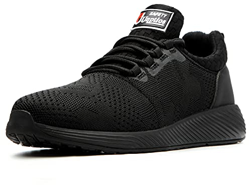 UnPtios Lightweight Safety Shoes Men Safety Trainers Steel Toe Working Shoes Men's Women's Work & Utility Footwear, Ladies, Breathable, Wide Fit, Security, Anti-Puncture - Size 8