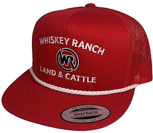 Whiskey Bent Hat Co. Whiskey Ranch Seil, verstellbar, Rot / Weiß