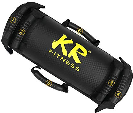 Topchances Power Bag, 5-30kg Kunstleder Workout Fitness Bag, Auslaufsicher & Robust Sandsack für Functional Fitness Gewichtssack(Sand Nicht einschließen) (Schwarz, 5kg)