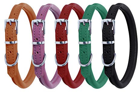 Ace Super SOFT Best Rolled Leather Dog Collar Lilac: (16 Collar- will fit 12 to 14).
