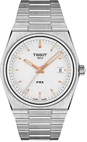 Tissot Herren-Armbanduhr PRX 316L Edelstahlgehäuse, Grau, T1374101103100, GRAU, Quarz-Uhrwerk