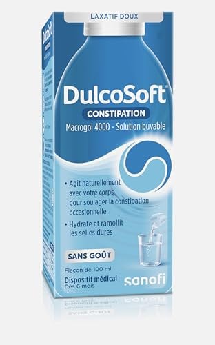 DulcoSoft Constipation solution buvable 100 ml – Dispositif médical – Laxatif doux - Soulage la constipation occasionnelle efficacement et en douceur – Sans goût