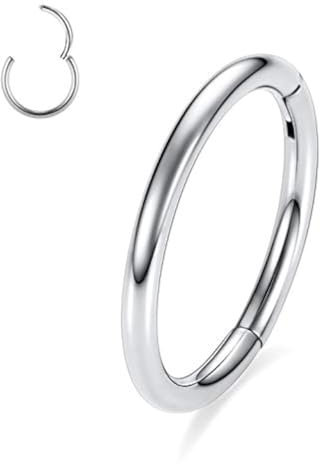 20G Nasenringe 316L Chirurgischer Stahl Nahtloses Segment Clicker Hoop Nasenring Septum Tragus Knorpel Helix Daith Conch Hoop Lippenohrringe Piercing Schmuck 7mm Silber
