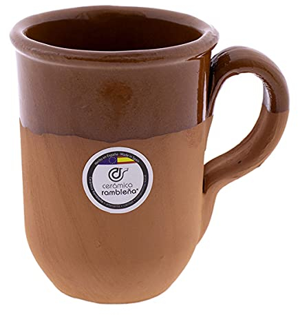 CERÁMICA RAMBLEÑA | Vaso de cerveza | Vaso jarra barro rojo - Modelo 02 | Jarras de cerveza en barro rojo | Vasos de agua | 350 ml