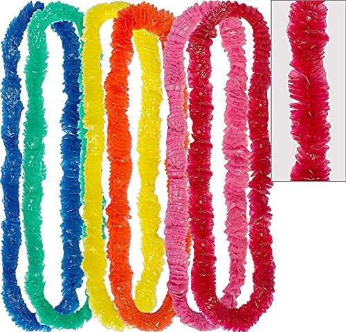 SHATCHI Flower Necklace Bracelet Headband Bra Sunglasses Table Skirt Hawaiian Luau Beach Summer Party Accessories, Multi, 25pcs Poly Lies Garland