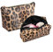 2 Stück Make Up Tasche Kulturbeutel Tragbar Reise PU-Leder Schminktasche Kosmetiktasche Mit wasserbeständig und strapazierfähigem (Leopard)