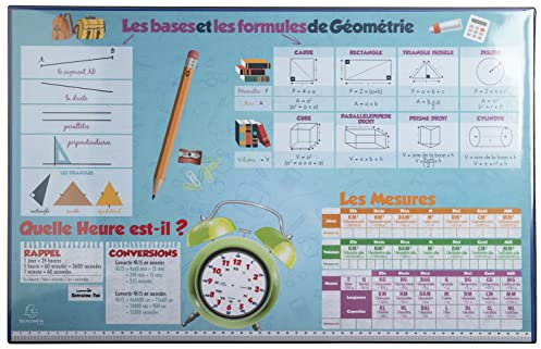 Exacompta 29792E Schreibunterlage extra starkem Karton, Vorder- und Rückseite aus PVC, perfekt für Büro und Homeoffice, 37,5 x 57,5 cm, Mathe-Design, perfekt für Büro und Homeoffice