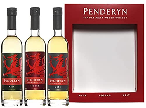 PENDERYN - Tripack 3 x 20 cl - Single Malt Whisky - 41% Alcool - Origine : Pays de Galles - Bouteille 60 cl