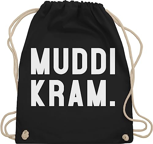 Turnbeutel Rucksack - Mama - Taschen - Muddi Kram - Unisize - Schwarz - muttertagsgeschenk stoffrucksack mommy mutter mum stoffbeutel mothers day gift muttertagsgeschenke mom mutti juterucksack