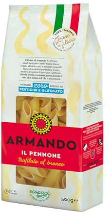 Armando, Il Pennone, Pasta Trafilata al bronzo di Semola di Grano Duro di Filiera 100% Italiano - 12 confezioni da 500 gr